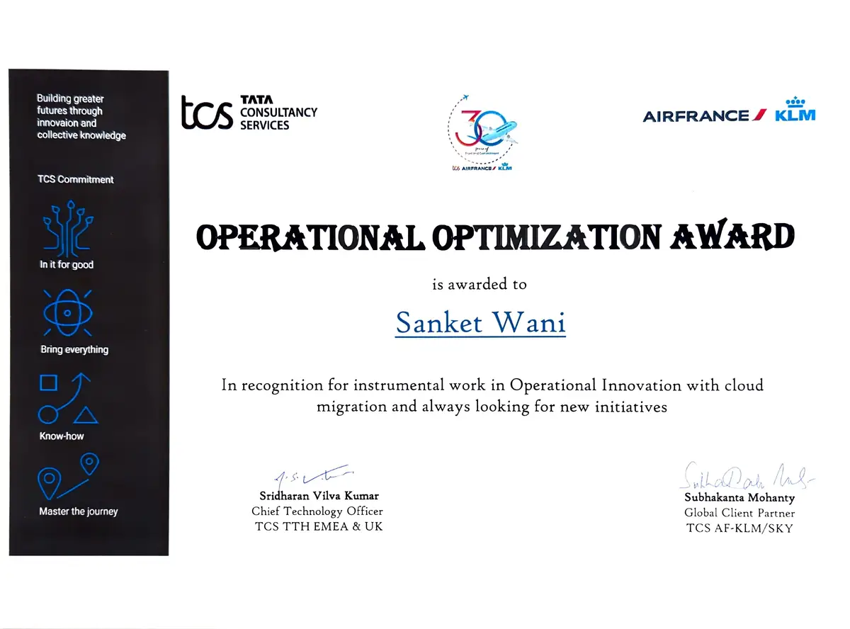 Operational Optimization Award