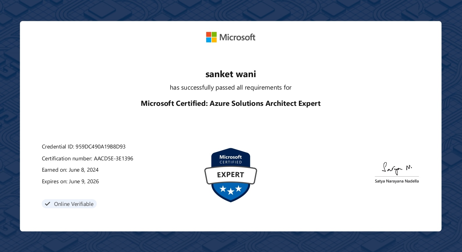 Microsoft Certified: Azure Architect Expert