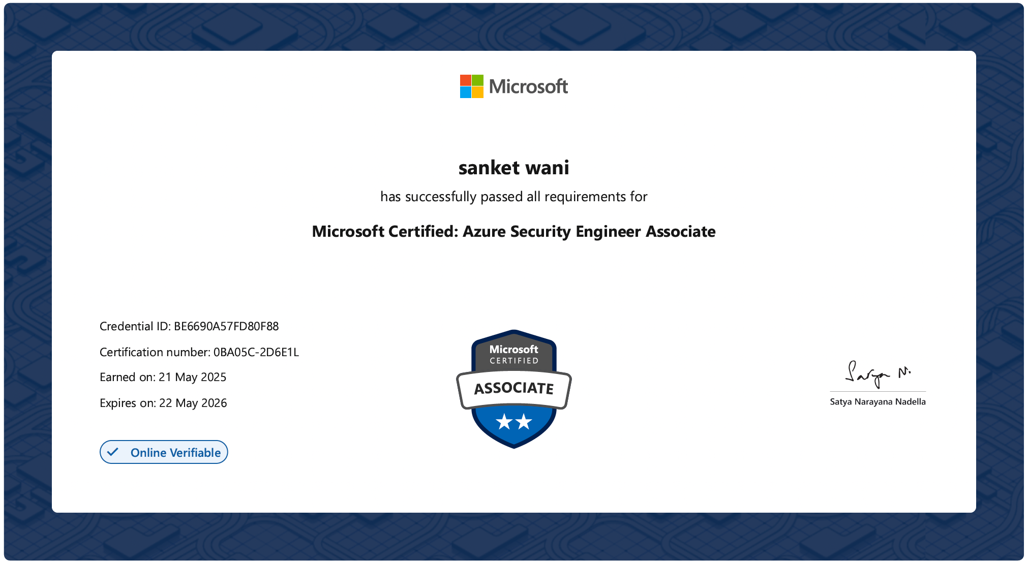 Microsoft Certified: Azure Security Engineer Associate