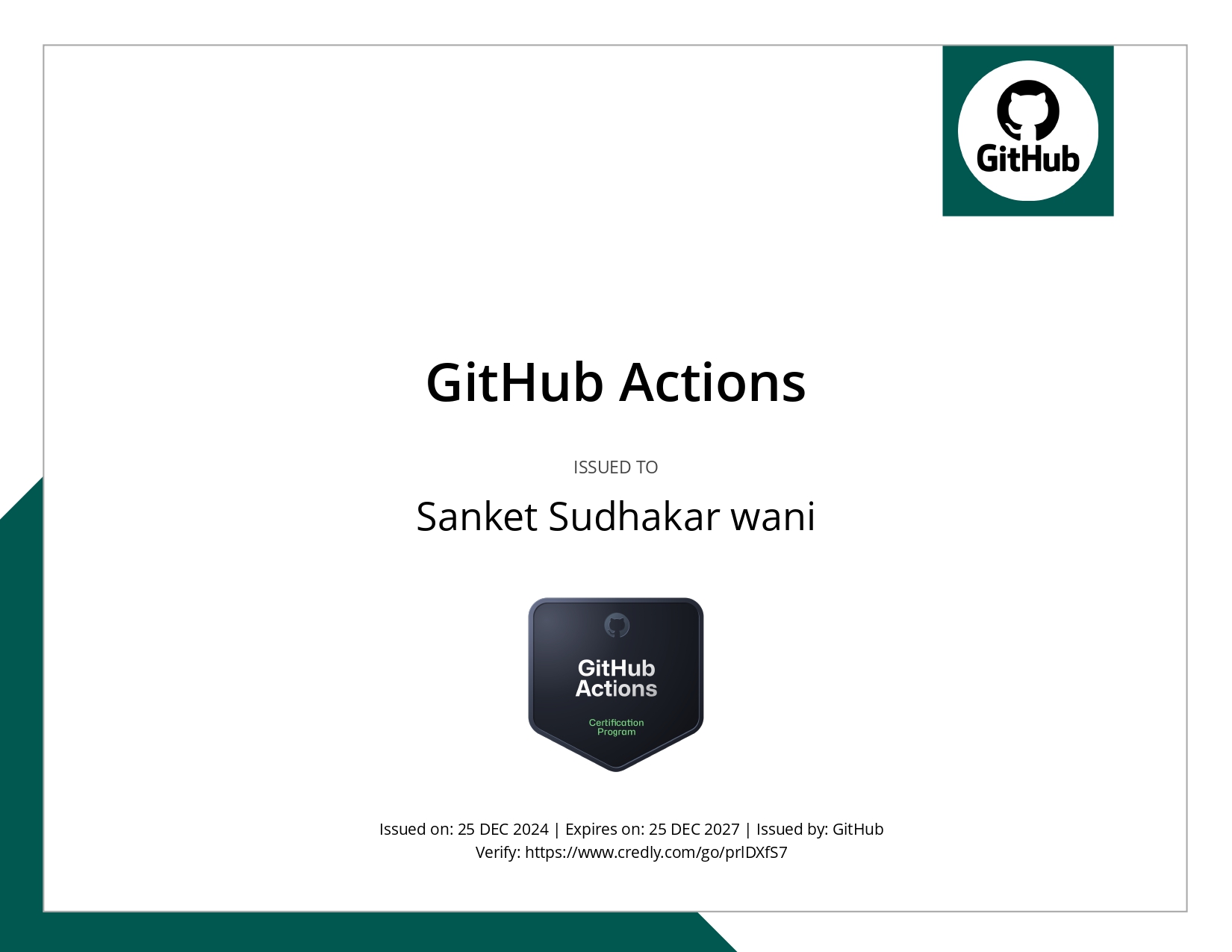 GitHub Actions Certification